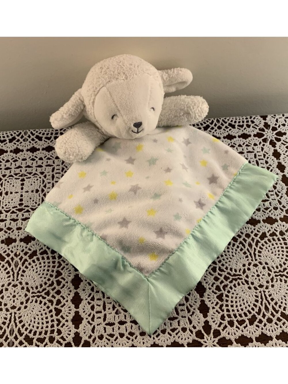 Carters Child Of Mine Lamb Lovey Security Blanket Baby Blankie Soothing 12 Inch
